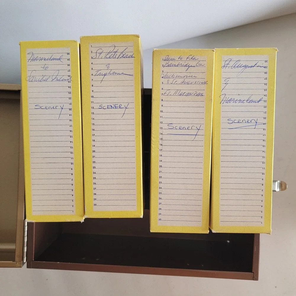 Vintage 1960 Florida Vacation 35mm Slides Lot Marineland Metal Case Kodachrome